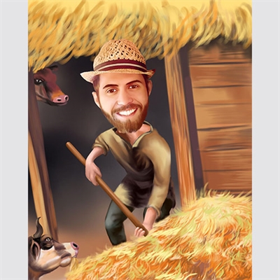 Dairy Farmer Caricature from Photo - myDaVinci